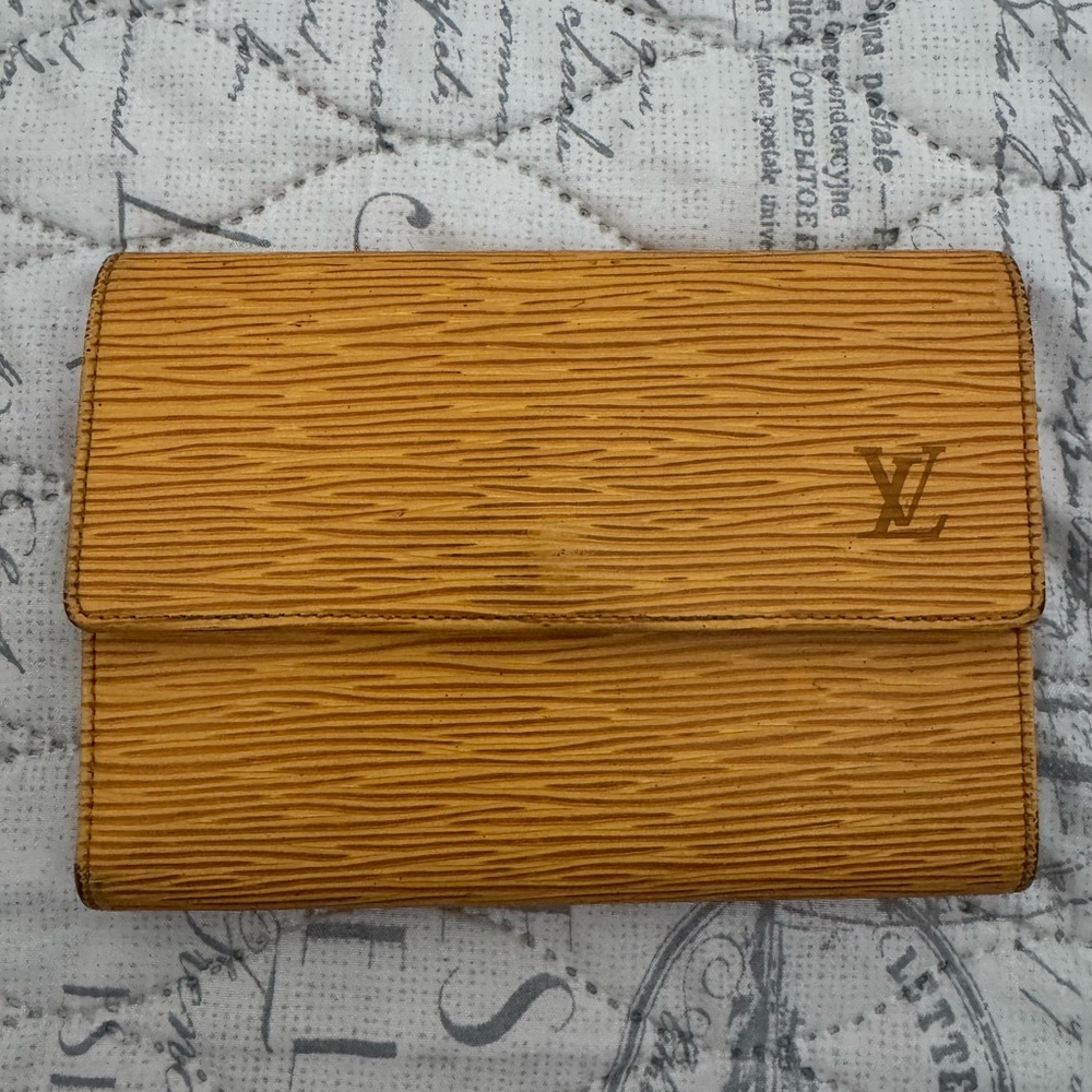 Louis Vuitton Mustard Textured Wallet